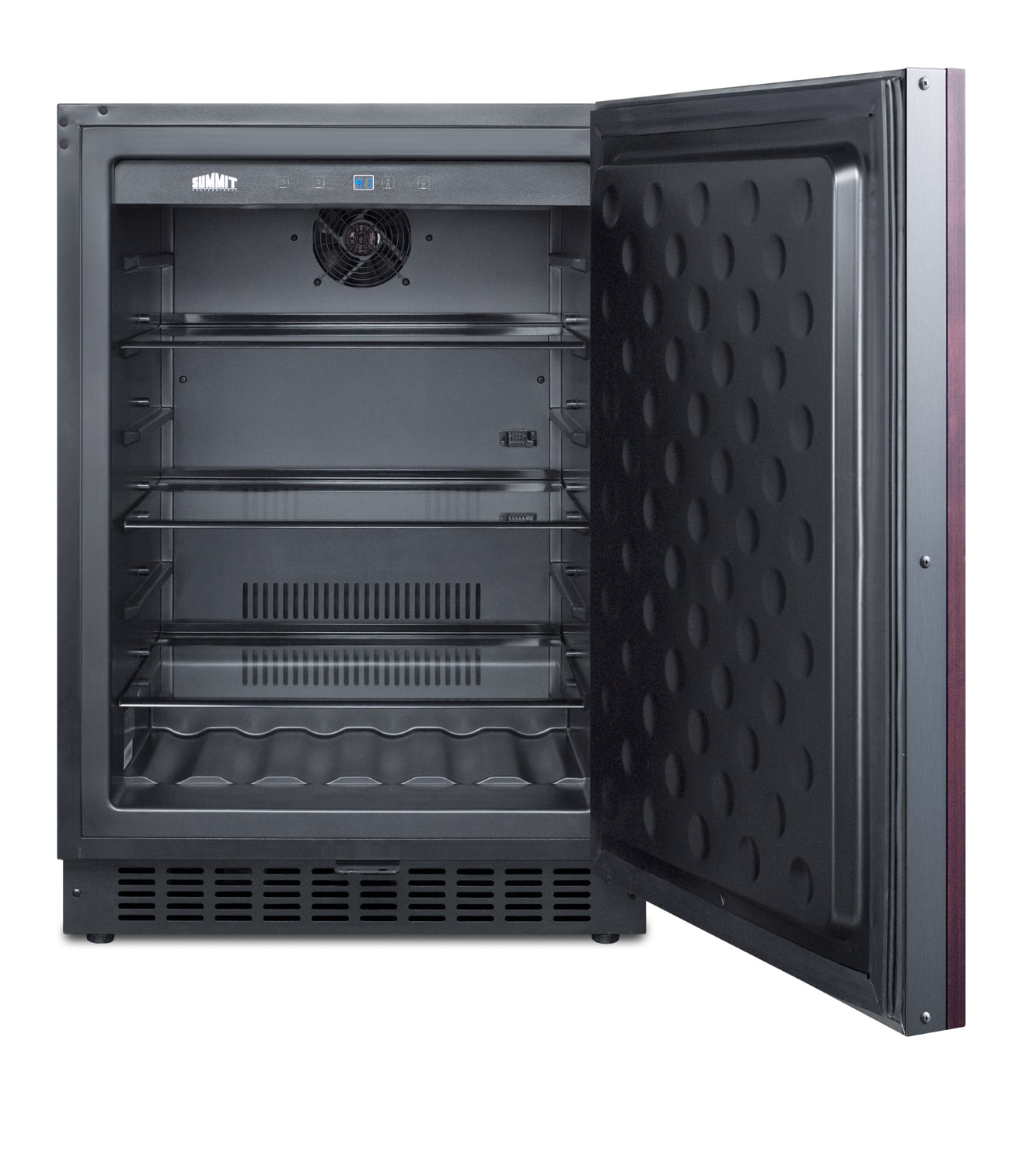 Built-in undercounter all-refrigerator for residential or commercial use, frost-free w/integrated SS door frame for overlay panels